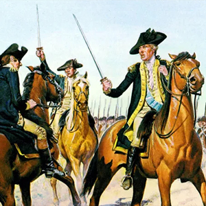 Battle, horses and swords