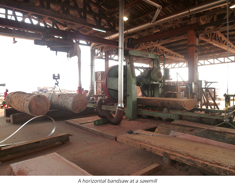 horizontal bandsaw at a xmill